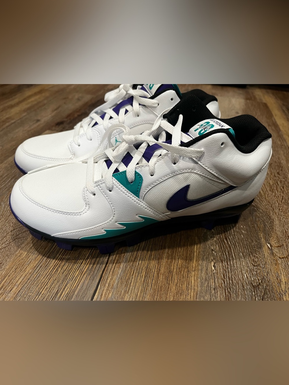 New Air Jordan Stadium 90 Low Baseball Cleat Grape HQ0211-105 Men's Size 11.5